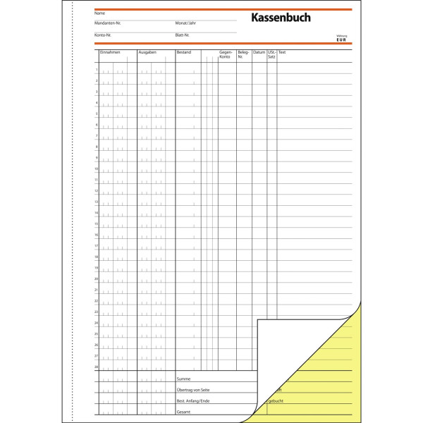 SIGEL Kassenbuch SD056 DIN A4 selbstdurchschreibend 40Blatt 