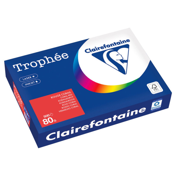 Clairefontaine Kopierpapier 8175PC A4 80g korallenrot 500Bl 