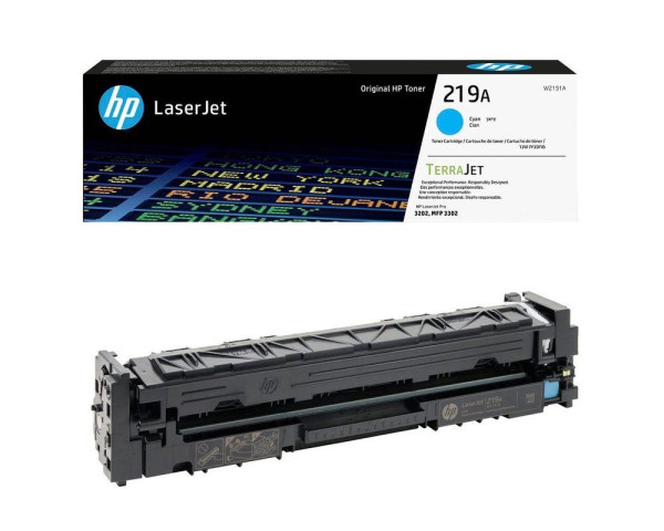 Original Toner HP 219A / W2191A, ca. 1.200 S., cyan 