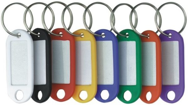 Schlüsselanhänger, farbig sortiert, 10er Packung Alco  