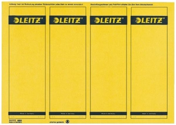 Rückenklebeschild kurz + breit Leitz gelb A4-Träger (1685-20-15)