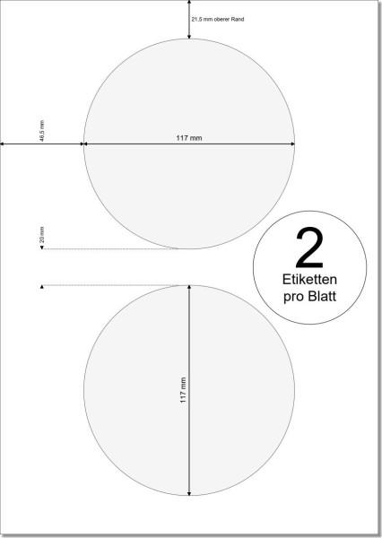 PRINTATION Papier-Etiketten Durchmesser 117mm 25xA4 à 2 Eti. für CDs 