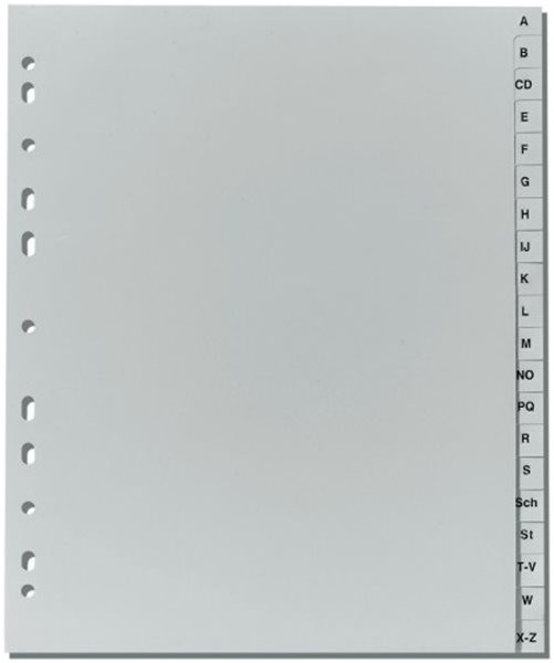 Register A-Z A4+ Plastik PP-Folie Herlitz, 245x297mm Überbreite Eurolochung