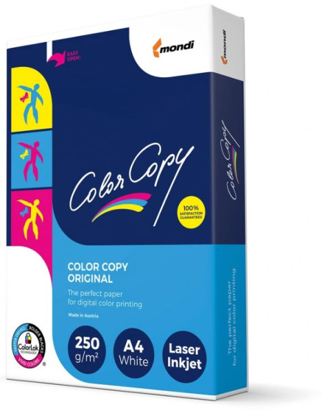 Papier A4 250g weiß Color Copy, beidseitig satiniert - für optimale Farbdrucke 