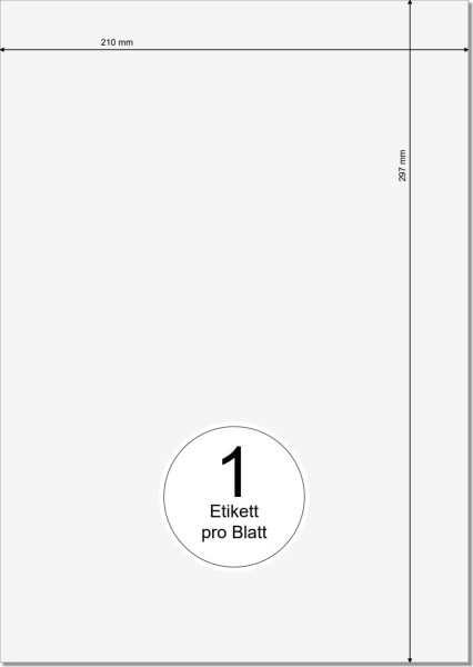 PRINTATION Folien-Etiketten weiß (B210xH297mm=A4) 10xA4 à 1 Eti.  
