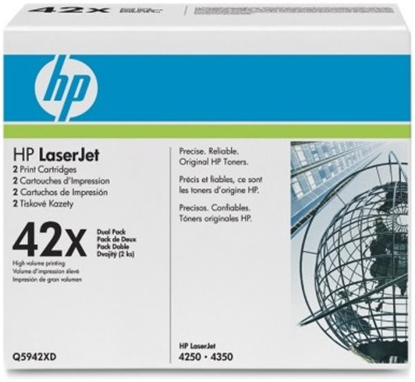 Original Toner HP 42X / Q5942XD, schwarz, 2er-Pack 