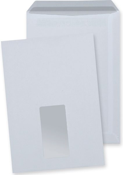 Kuvert 500x C5=162x229mm, mit Fenster, weiß, Selbstklebung 