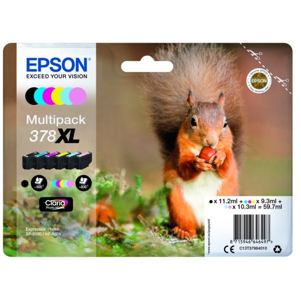 Original Tinte Epson 378XL, Multipack, schwarz / cyan / magenta / gelb 