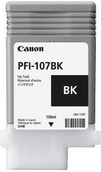 Original Tinte Canon PFI-107BK, 130 ml, schwarz, MHD abgelaufen  