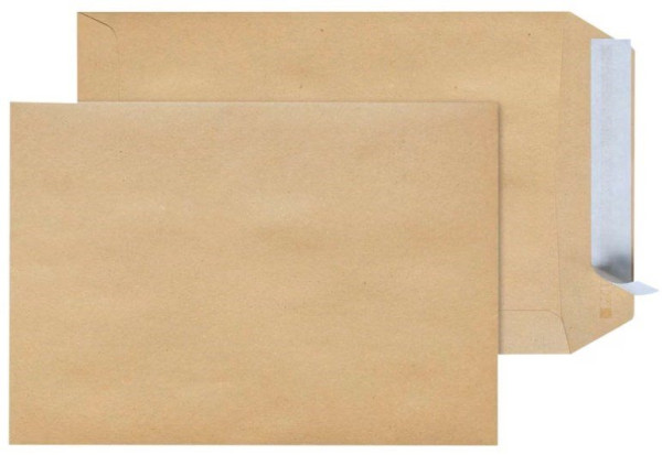Kuvert 500x C5=162x229mm, ohne Fenster, braun, Haftklebung 