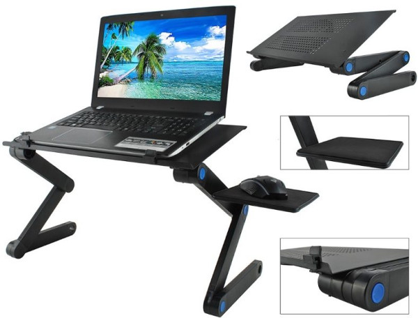Laptop-Ständer, sehr flexibel einstellbar (6 Gelenke), mit Kühlung  