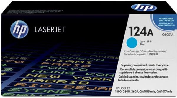 Original Toner HP 124A / Q6001A, ca. 2.000 S., cyan 