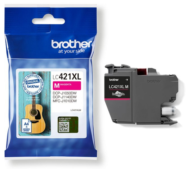 Original Tinte Brother LC-421XLM, ca. 500 S., magenta