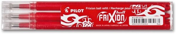 PILOT PEN Frixion Ball 07 Ersatzminen - 3er Set rot Strichstärke 0,4mm 