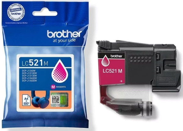Original Tinte Brother LC-521M, ca. 500 S., magenta 