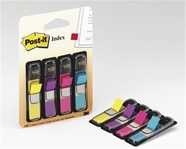 Haftstreifen 11.9x43.2mm Post-it Index Mini in 4 Farben 3M, 35 Streifen je Farbe 