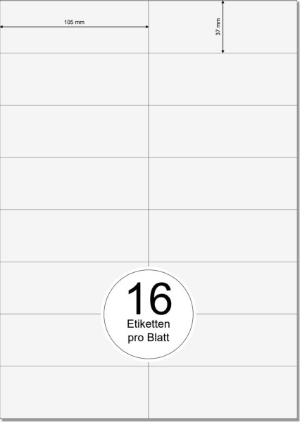 PRINTATION Folien-Etiketten klar transparent (B105xH37mm) 10xA4 à 16 Eti.  