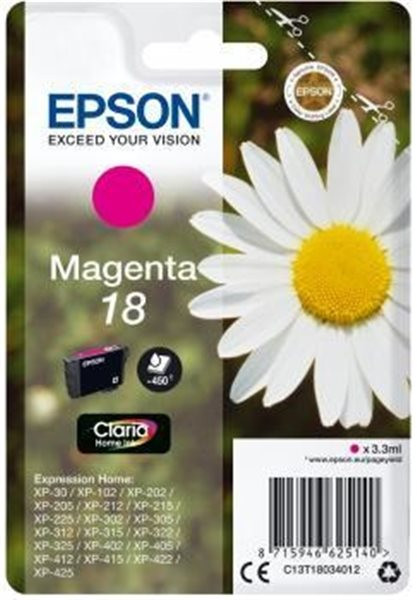 Original Tinte Epson T1803 / 18, ca. 180 S., magenta 