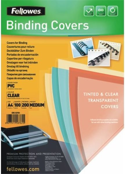 Deckblatt A4 Klarsichtfolie 200my transparent Fellowes