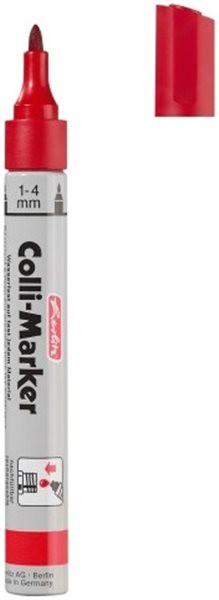 Permanentmarker Colli-Marker 1-4 mm Kegelspitze rot, wasserfest, Herlitz 