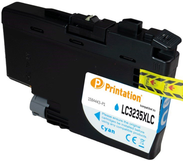 Printation Tinte ersetzt Brother LC-3235XLC, ca. 5.000 S., cyan