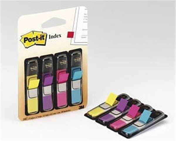 Haftstreifen 11.9x43.2mm Post-it Index Mini in 4 Farben 3M, 35 Streifen je Farbe