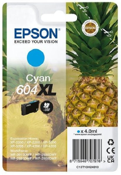 Original Tinte Epson T10H240/ 604XL, ca. 350 S., cyan