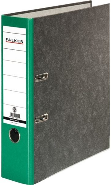 Ordner A4/8cm Pappe grüner Rücken Falken Recycling mit Kantenschutz  