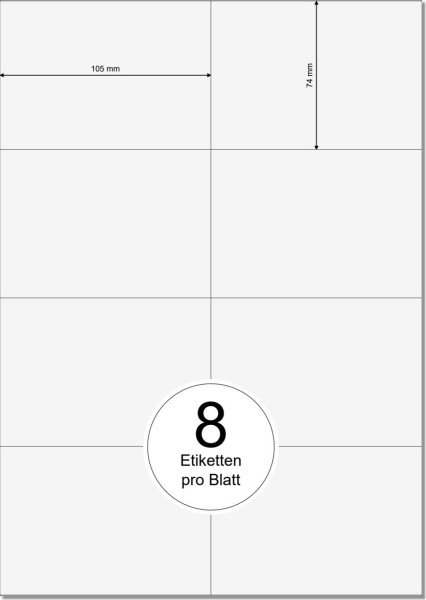 PRINTATION Papier-Etiketten (B105xH74mm=A7) 500xA4 à 8 Eti. 