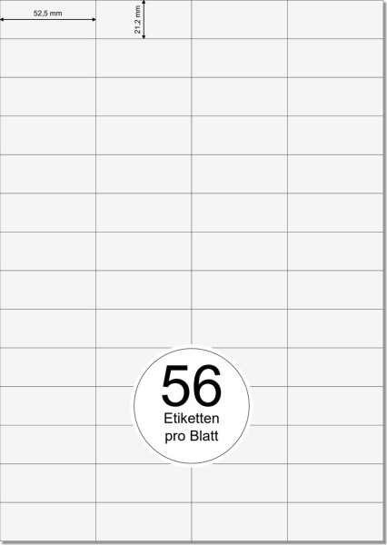 PRINTATION Papier-Etiketten (B52,5xH21,2mm) 100xA4 à 56 Eti.