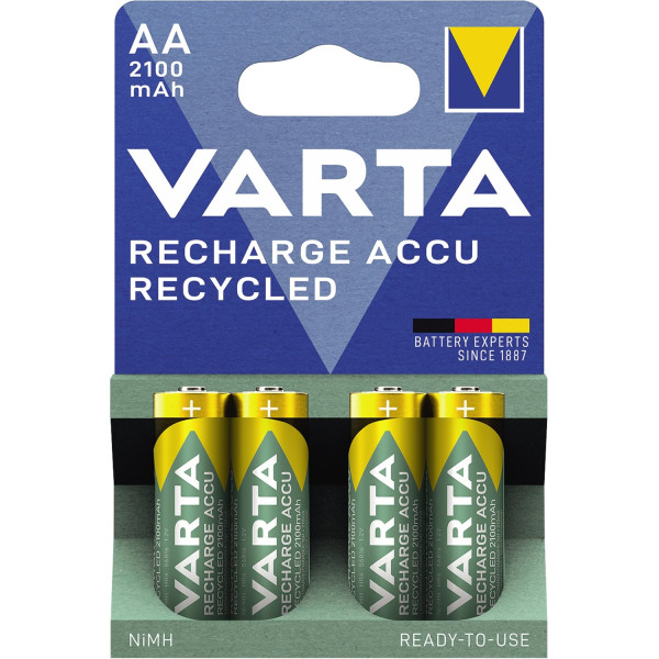 Varta Akku Recharge Recycled AA/Mignon NIMH, 2.100mAh, 4er-Pg. 