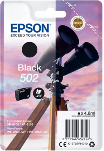 Original Tinte Epson T02V140 / 502, ca. 210 S., schwarz