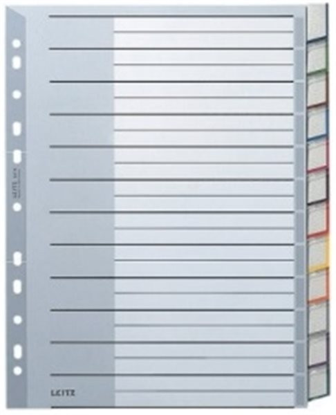 Register blanko A4 12-teilig Plastik PP-Folie Leitz 238x297mm (1274-00-00)