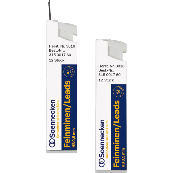 Druckbleistiftminen HB 0,5 mm (Verpackung mit je 12 Minen) 