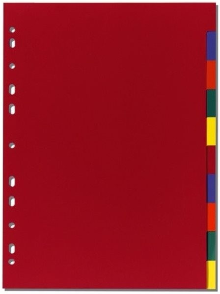 Register blanko A4 10-teilig PP-Folie Herlitz, vollfarbig, 2 x 5 Farben 