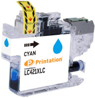 Printation Tinte ersetzt Brother LC-421XLC, ca. 500 S., cyan 