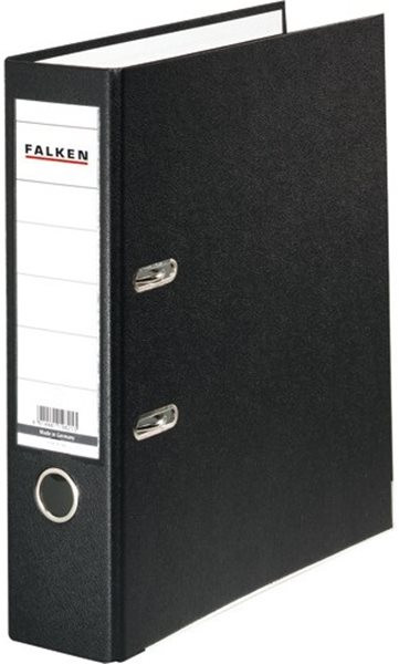 Ordner A4/8cm Plastiküberzug außen schwarz Falken PP-Color mit Kantenschutz 