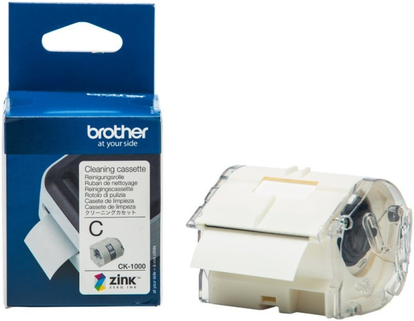 Original Endlos-Etiketten Brother CK1000, 50mm x 2m, Reinigungsrolle